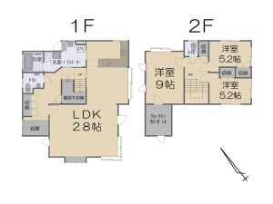 八戸市行人坂 中古住宅の間取図